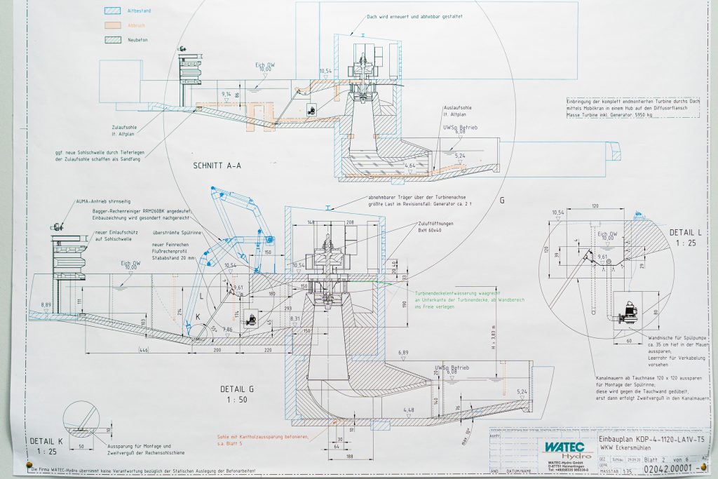 technische Bauzeichung eines Kundenauftrags